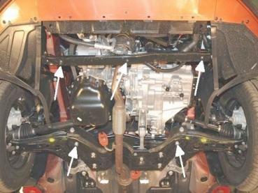 Unterfahrschutz Skoda Fabia I, Typ 6Y (nur für Fahrzeuge mit werkseitiger Quertraverse), Motor 1.2 V12 ab Baujahr 08.1999 - 03.2008