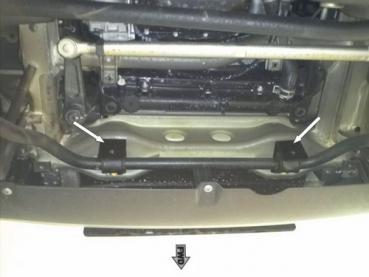 Unterfahrschutz Suzuki Jimny, Typ FJ, Motor 1.3 (4WD)/1.5 D ab Baujahr 2003 - (nicht mit Lenkungsdämpfer und EU-Personenschutzbügel montierbar)