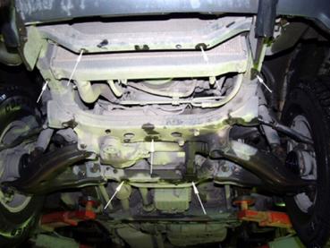 Unterfahrschutz Toyota Land Cruiser 100 Einzelradaufhängung, Typ J10, Motor alle ab Baujahr 01.1998 - 08.2007