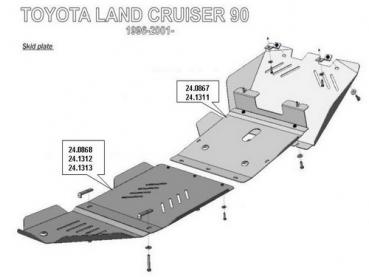 Unterfahrschutz Toyota Land Cruiser 90/Prado 5trg., Typ J9, Motor alle ab Baujahr 04.1995 - 12.2002