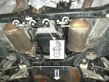 Unterfahrschutz VW Touareg, Typ 7P, Motor 3.0 TDI Automatik ab Baujahr 01.2010 - 03.2018