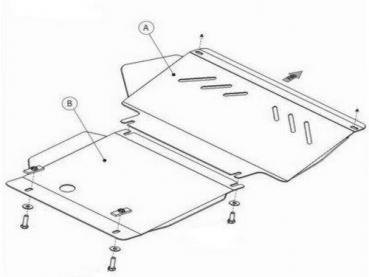 Unterfahrschutz Isuzu D-Max, Typ 8DH, Motor 2.5 TD/3.0 TD ab Baujahr 01.2007 - 06.2012