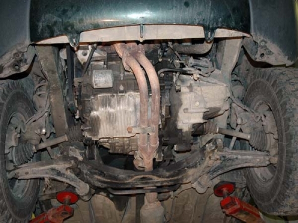 Unterfahrschutz Land Rover Freelander (nur für Fahrzeuge mit mittig vertikalem Abschlepphaken am Rahmenquerträger), Typ LN, Motor 1.8/2.5 ab Baujahr 02.1998 - 2001