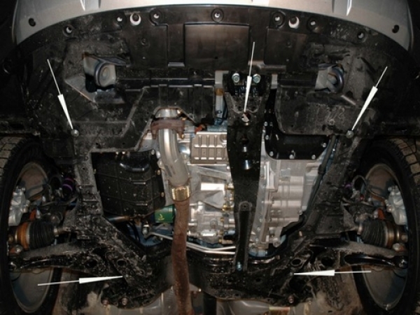 Unterfahrschutz Mitsubishi Outlander II, Typ CW, Motor 2.0 TD ab Baujahr 11.2006 - 11.2012