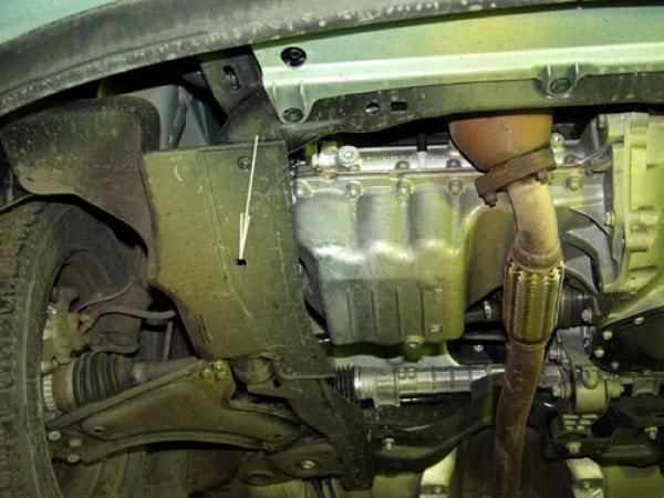 Unterfahrschutz Opel Corsa C (original Befestigung), Typ C, Motor 1.0/1.2/1.4 ab Baujahr 09.2000 - 07.2006