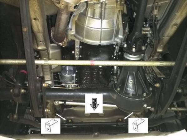 Unterfahrschutz Suzuki Jimny, Typ FJ, Motor 1.3 (4WD)/1.5 D ab Baujahr 2003 - (nicht mit Lenkungsdämpfer und EU-Personenschutzbügel montierbar)