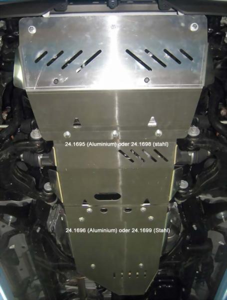 Unterfahrschutz Toyota Land Cruiser 150 5trg., Typ J15, Motor 2.8 TD/3.0 TD/4.0/4.0 D ab Baujahr 08.2009 - 2017