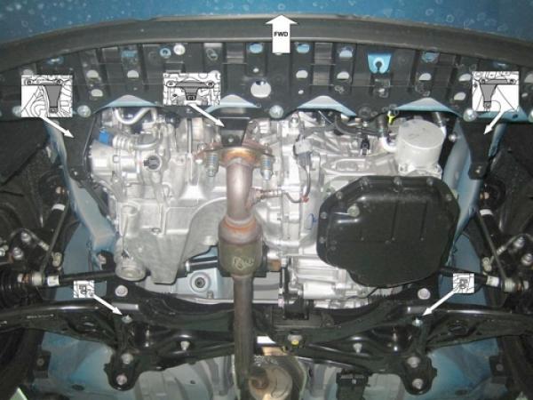 Unterfahrschutz Toyota Yaris, Typ P13, Motor 1.0,1.3 ab Baujahr 12.2010 -