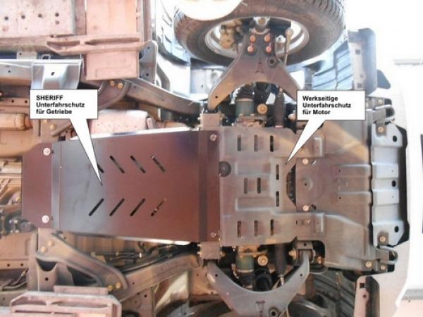 Unterfahrschutz Isuzu D-Max, Typ ATFR/ATFS, Motor 1.9 TD/2.5 CRDI ab Baujahr 06.2012 - (mit werkseitigem Unterfahrschutz für Motor)